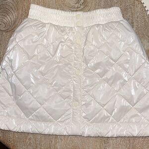 Athleta Girl Toasty Buns. Quilted Puffer Skirt Magnolia White Sz Large / 12